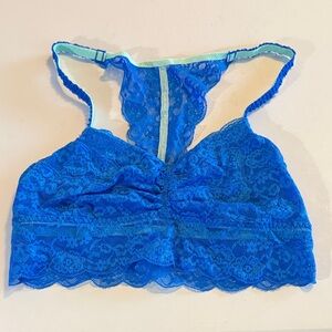 Victoria Secret Pink Blue Lace Bralette Size S